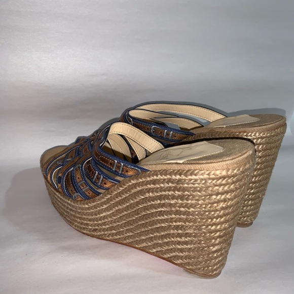CHRISTIAN LOUBOUTIN size 38 printed wedge heels - Picture 12 of 15